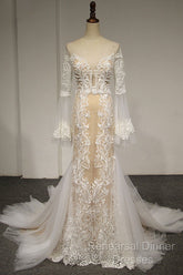 Flare Sleeve Sexy Mermaid Wedding Dress